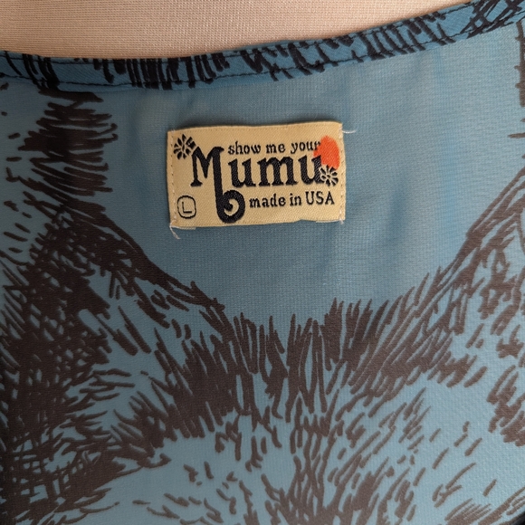 Vintage Show Me Your MuMu Sheer Mumu Dress, Pattern: Wolfpack - Picture 4 of 4